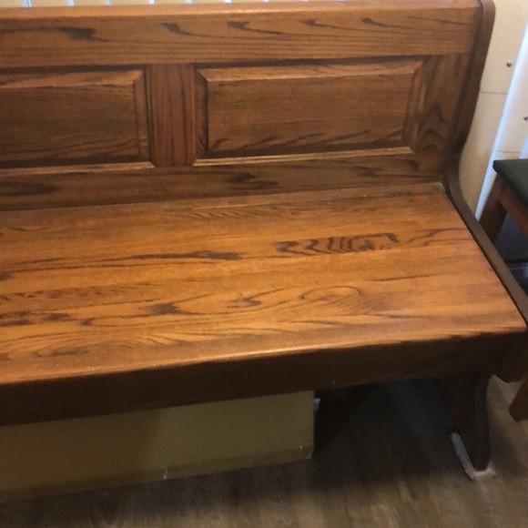 3 wooden benches with storage space